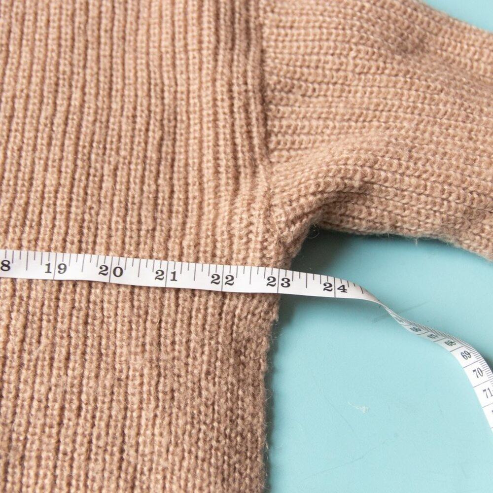 Rebecca Minkoff Remi Tan V-Neck Wool Mohair Knit Sweater Size Small Ribbed - Picture 8 of 10